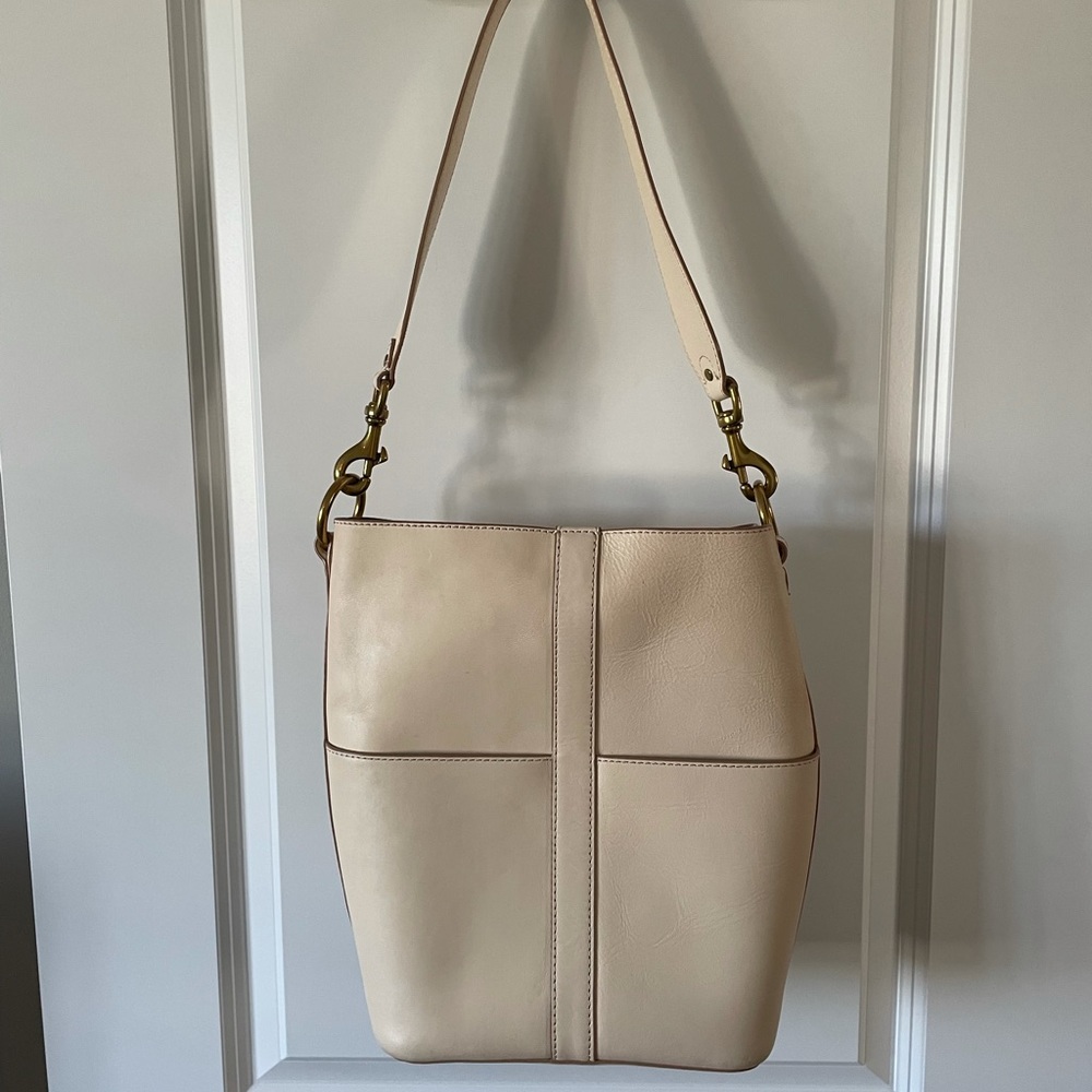 FRYE genuine leather cream bag